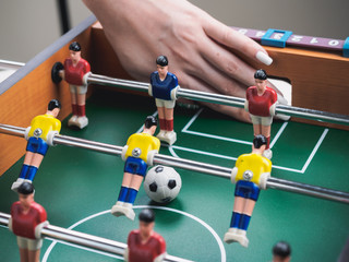 Mini table football foosball soccer. trick cheat gate