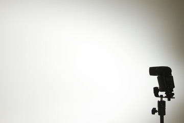 flash light on studio wall