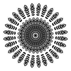 Round composition. Black and white background. Vector illustration. - Vector