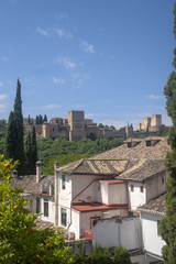 vistas de la torre de Comares de la alhambra de Granada, España