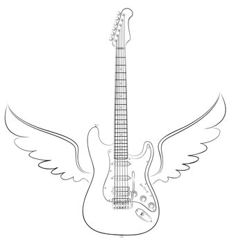 Guitar with wings.