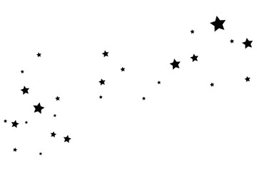 Black Shooting Star with Elegant Star Trail on White Background