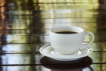 Coffee cup in the morning time