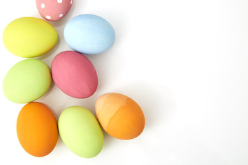 easter eggs on white