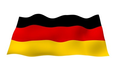 Flag of Germany. Wide format 3D illustration. State symbol of the Federal Republic of Germany. 3D rendering