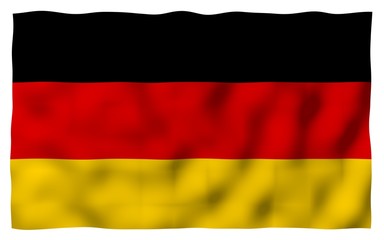 Flag of Germany. Wide format 3D illustration. State symbol of the Federal Republic of Germany. 3D rendering