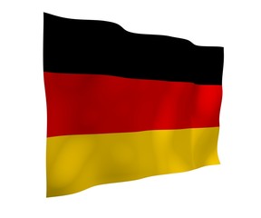 Flag of Germany. Wide format 3D illustration. State symbol of the Federal Republic of Germany. 3D rendering