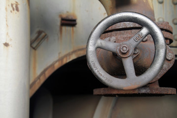 Valve handle in abandoned steel factory