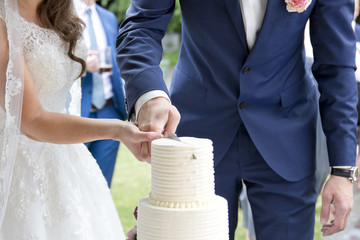 Hochzeitstorte anschneiden