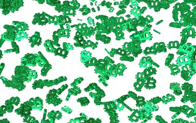 Digital currency symbol Bitcoin on a white background. Fall of bitcoin. Cryptocurrency graph on virtual screen. Business, Finance and technology concept. 3D illustration