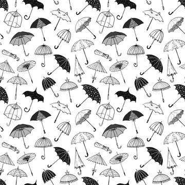 Seamless background with umbrellas