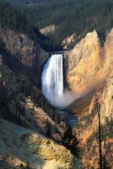 Artist Point Overlook of Great Falls and Grand Canyon in Yellowstone NP, USA 