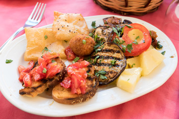 Plate with Sicilian specialties