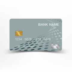 Credit card design. Mix silver with gray color. Vector illustration EPS10. 