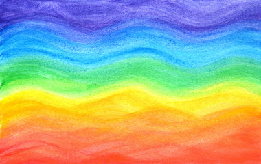 Wavy rainbow in watercolor