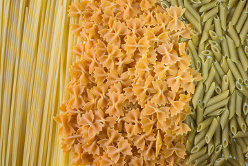A few kinds of pasta background