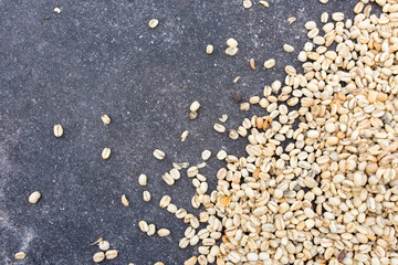 coffee beans on black background