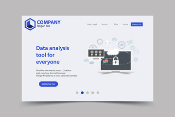 New Trendy Website Landing Page vector theme template design