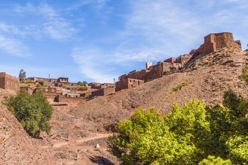 Fototapeta na wymiar Berber village in the High Atlas Mountains, Morocco