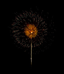 Colorful fireworks on black background