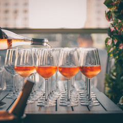 The Rose Wine Glass and Orange View