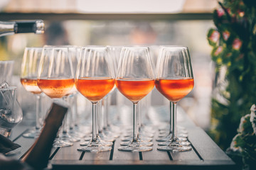 The Rose Wine Glass and Orange View