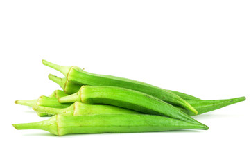 Green okra isolated