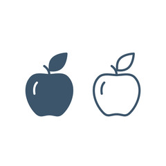 Apple Icon Set in trendy flat style isolated on white background. Vector illustration