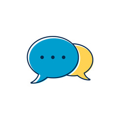 Speech bubbles Icon, Vector isolated chat symbol in flat design