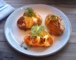 Photo of a macro baked potato
