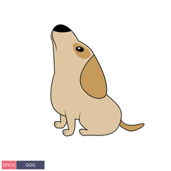 Hand drawn vector illustration of a cute funny dog