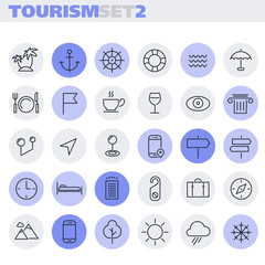 Inline Tourism Icons Collection