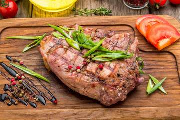 fried steak on bone