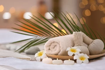 Keuken spatwand met foto Beautiful spa composition on massage table in wellness center © New Africa