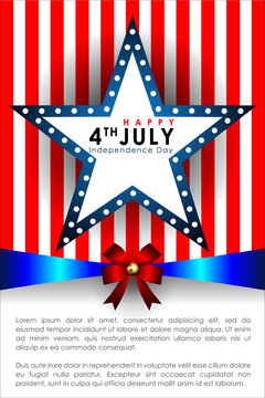 Abstract Happy 4th of July, Memorial Independence Day Banner. Vector and Illustration, EPS 10.