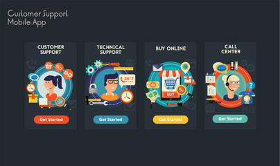 Flat design responsive UI mobile app