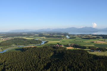 Chiemgau, Chiemsee, Seeon, Seebruck, Truchtlaching, Alz, Fluss, Mäander, Biegung, verlungen,...
