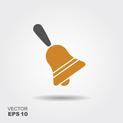 Flat icon of a bell. Vector logo