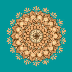 Mandala pattern.Retro Flower .Multicolored mandala
