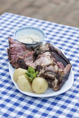 pork knuckle with potato