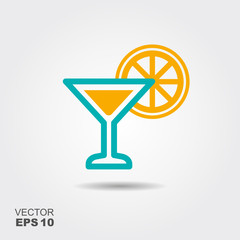 Cocktail garnished with lemon slice icon