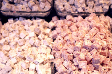 Middle Eastern dessert, lukum on a plate