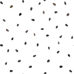 Sesame black seeds seamless vector pattern