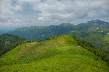 Fototapeta na wymiar Finding freedom in the mountains. Ciucas Mountains in Romania.