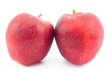 Red apples on a white background.