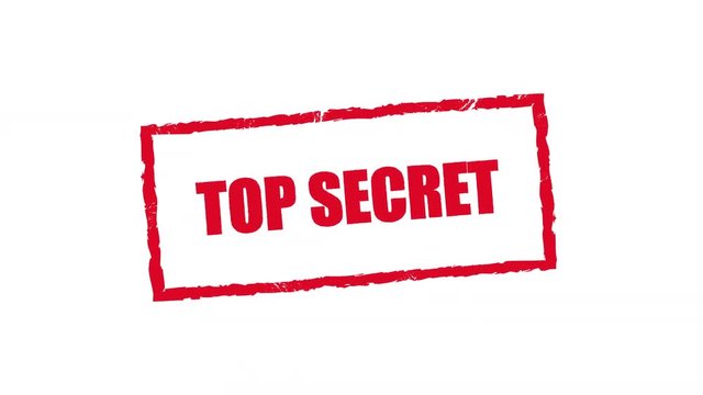 Rubber stamp stamped top secret text, alpha channel included