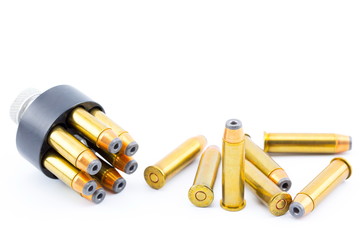 357 ammunition on a white background.