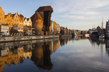 Gate-crane is a historical city gate with a lifting mechanism in Gdansk. Poland