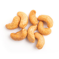 cashew nuts on white background