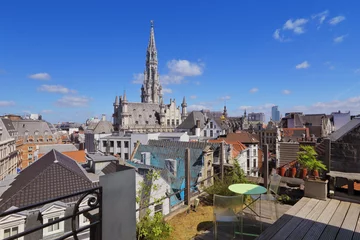 Papier Peint photo autocollant Bruxelles vue de Bruxelles centre, grand place, hôtel de ville, Belgique